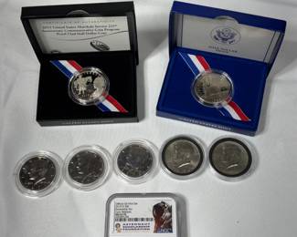US Marshall service 225th anniversary clad half dollar Kennedy 2019 rocketship edition, graded coin and other Key dates
