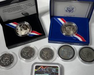 US Marshall service 225th anniversary clad half dollar Kennedy 2019 rocketship edition, graded coin and other Key dates
