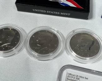 US Marshall service 225th anniversary clad half dollar Kennedy 2019 rocketship edition, graded coin and other Key dates
