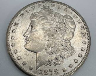 1878 CARSON CITY MORGAN SILVER DOLLAR CLOSE TO AU CONDITION