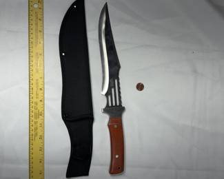 Wood handled stainless steel long dagger