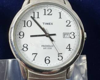 retro Timex indigo stainless steel band watch 30 mm water resist