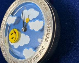 Joe boxer smiley face in the clouds rare vintage watch from 1990s. stainless steel band version 
