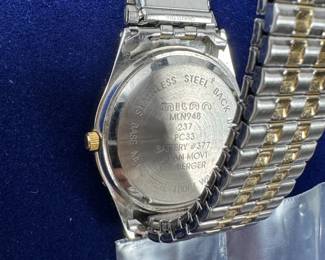 stainless steel two tone water resistant watch by Milan watch company