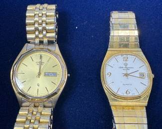 Jules Jorgensen and Citizen two tone stainless steel vintage watches