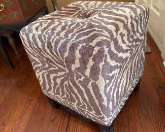 Zebra Print Ottoman 