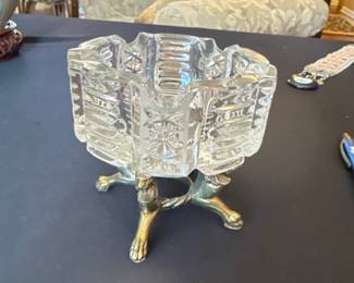 Crystal Cut Glass Footed Bowl 
