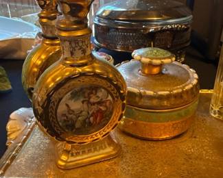 Vintage Le Mieux China Porcelain Perfume Bottle 24K Gold 