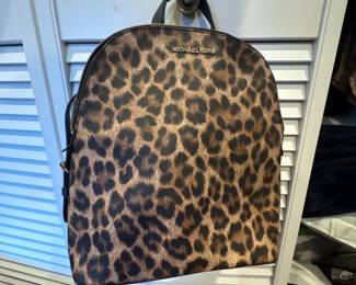 Michael Kors Medium Morgan Leopard Print Backpack 