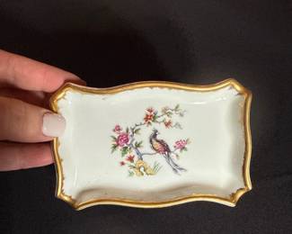Limoges France Orlik China Bird of Paradise Trinket Dish 