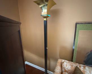 Mid Century Modern Frederick Ramond Hollywood Regency Brass Floor Lamp 