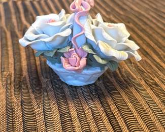Vintage Porcelain Flower Basket 