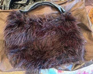 Sherry Cassin faux fur purse 