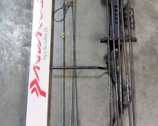 Browning Compound Bow, With 4 Arrows In Quiver, And Pandarus Arrows, Qty 5, In Box