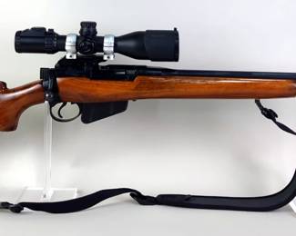 England Enfield No. 4 Mk 1 (F) FTR .303 British Bolt Action Rifle SN# MA28509, Arsenal Refinish, Sporterized, 2 Total Mags, Accushot 3x12-44 Mini SWAT Mil-Dot Sight With Paperwork, Padded Sling, Rubber Butt Cover, In Soft Case