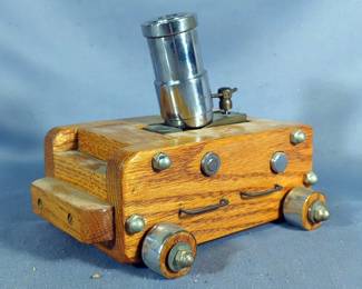 Fireable Scale Model Mortar, Unmarked, Believed To Have Been Made By JAB CO In Westwood, Kansas, Barrel Approx 3.25" Long, Overall Approx 8.25" x 7.25" x 6.5"