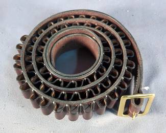 Leather Cartridge Belt For .308 Ammo, Holds 60 Rds
