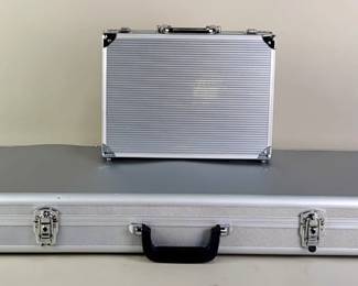 Combination Lock Hard Case, Combination Currently Set At 000, Foam Interior, One Side Panel Coming Loose, And Hard Briefcase
