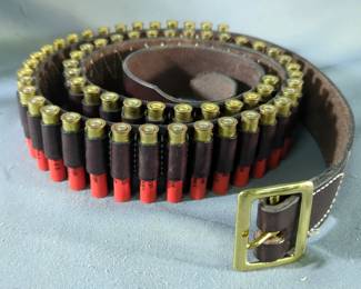 Sellier & Bellot .410 ga Ammo, Approx 60 Rds, In Leather Cartridge Belt
