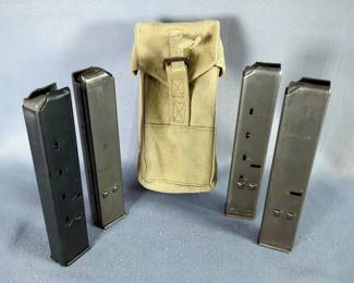 9mm 25-Rd Metal Mags, Qty 4, In Canvas Mag Carrier
