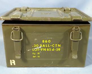 Metal Ammo Can, Approx 7" x 12" x 10"