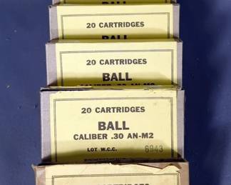 Winchester Western Ball .30 AN-M2 Ammo, Approx 133 Rds
