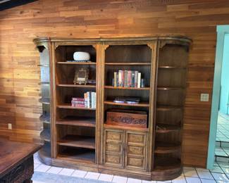 Beautiful Bookcase picture taken before all the books were added back in the sale has no shortage of books! There are 100s and hundreds and hundreds of books along with CDs!