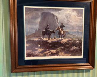 A wonderful signed lithograph western