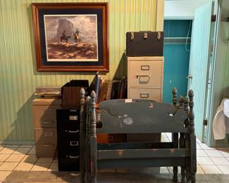 Really great pair of twin beds, shabby chic style Filing cabinet