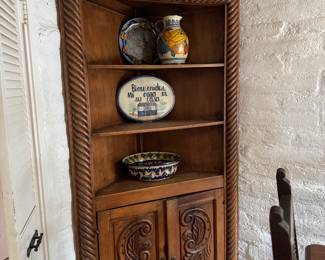 Gorgeous and hard to find Spanish colonial corner cabinet