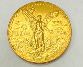 50 peso gold coin