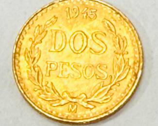 Dos Peso gold coin
