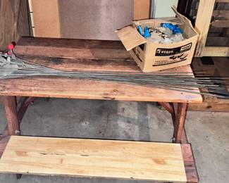 Child’s picnic table, throttle cables