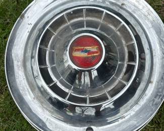 Set of 5 54 Chevy hub caps
