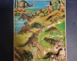 Vintage carded dinosaur toys