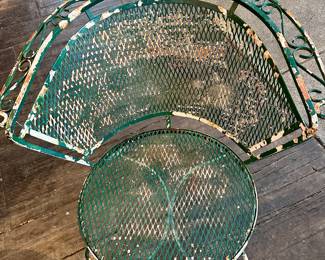 Green iron chairs (2)