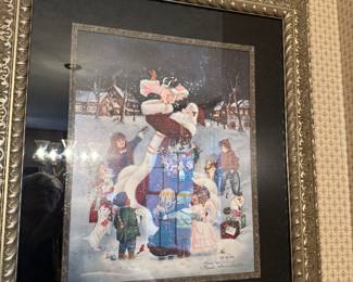 Framed Santa lithograph
