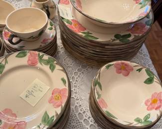 Desert Rose China and Glass Set
