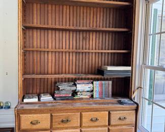 Bookcase with multiple drawers