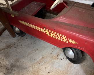 Vintage child's fire race car