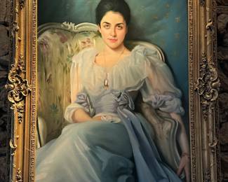 Absolutely gorgeous, very large reproduction painting of John Singer Sargent’s “Lady Agnew of Lochnaw”