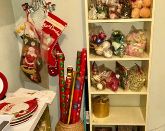 Large selection of Christmas including vintage ornaments, ceramic tree, & decor