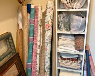 Large selection of  lots of upholstery, fabric, and more frames