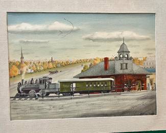 Original signed  Pierre Doutreleau watercolor painting