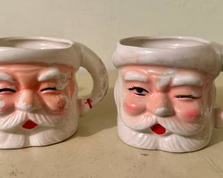 Sweet little vintage Santa mugs