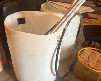 PVC Pipe and 55-gallon barrels