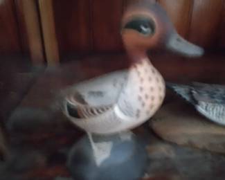 Green wing teal drake statue by J Lapham Dennis Port Mass