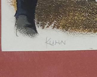 Original signed Bob Kuhn bear and hunter painting