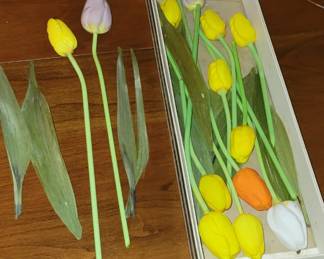 1920's Bimini blown glass tulips made in Germany