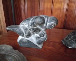 Vintage Inuit Carving Eskimo with seal